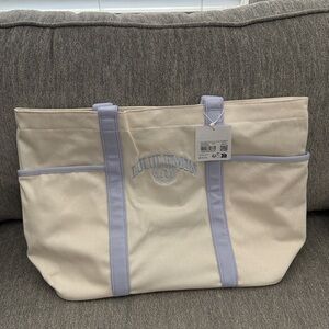 NWT LULULEMON DAILY MULTI-POCKET CANVAS TOTE BAG 20L *COLLEGIATE Natural/Serene
